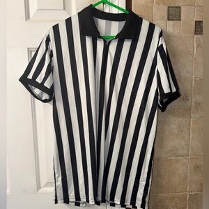 Black and White Striped Men/women referre  Shirt costume